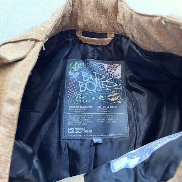 NWOT BAD BONES JUNIOR UNISEX MUTED YELLOW MARLED SKI WINTER PANTS - 12 - Picture 7 of 11